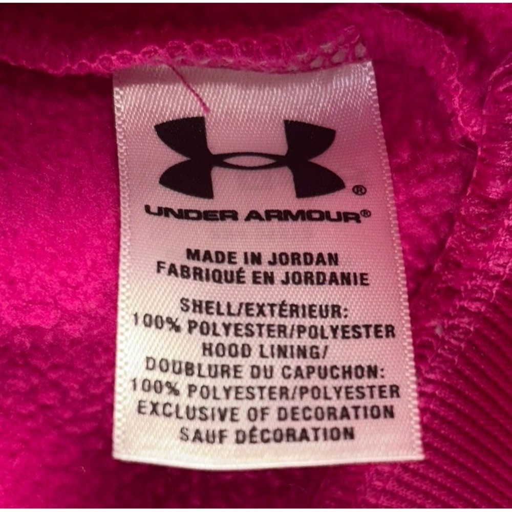 Neon Pink Bright Under Armour Storm Hood UA Semi-Fitted Hoodie Med Dopamine - Picture 3 of 10